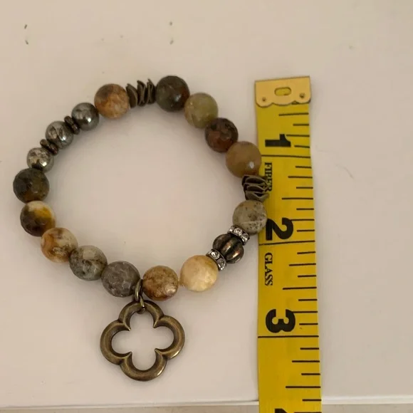 Inspire Designs Chunky Multi Color Stone Bracelet (Brown & Gray) - Picture 8 of 9